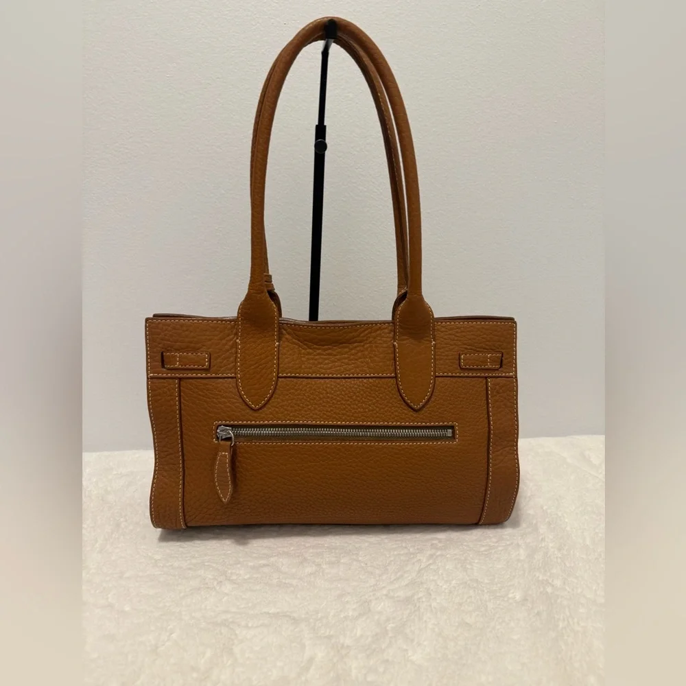 Dooney & Bourke East West Brown Pebbled Leather Satchel EUC - Picture 3 of 4